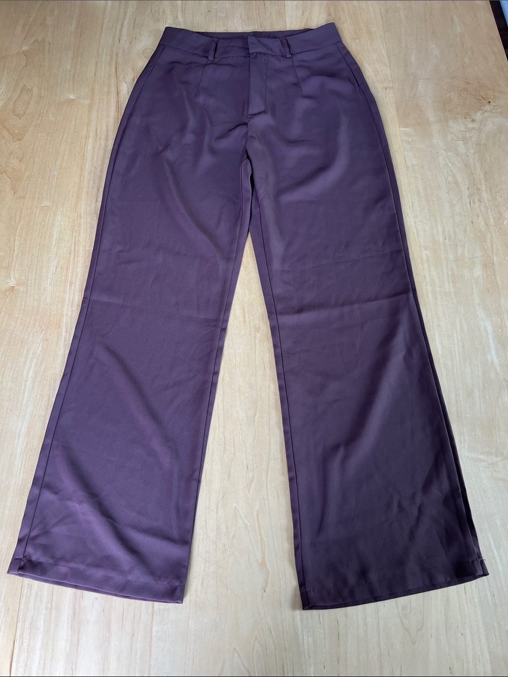 SHEIN Plum High-Rise Pants